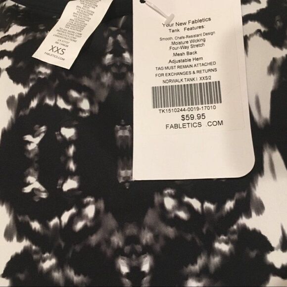 Fabletics Damask pattern Norwalk Active Tank xxs - Picture 4 of 5